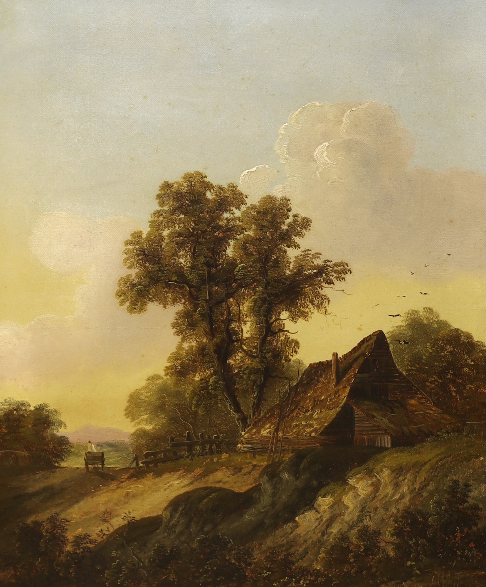 Charles Greville Morris (1861-1922) pair of oils on canvas, Watermill and Cottage, signed, each 60 x 50cm
